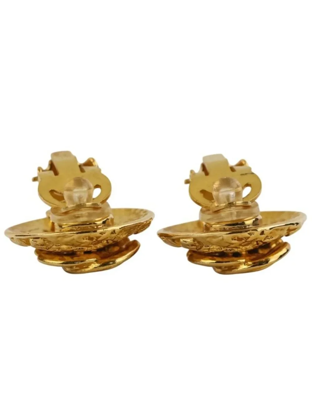 Chanel Vintage CC Logo Clip Earrings Gold